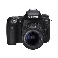 Aparat Foto DSLR Canon EOS 90D, 32.5MP, UHD 4K30p, Autofocus, Wi-Fi, Bluetooth + Obiectiv 18-55mm IS STM (Negru)