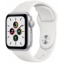 Smartwatch Apple Watch SE, Retina LTPO OLED Capacitive touchscreen 1.57inch, Bluetooth, Wi-Fi, Bratara Silicon 40mm, Carcasa Aluminiu, Rezistent la apa (Alb)