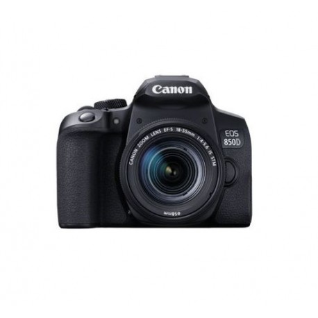 Aparat Foto D-SLR Canon EOS 850D, 24.1MP CMOS, Ecran TFT 3", 4K, Wi-Fi, Bluetooth, Obiectiv EF-S 18-55mm F/3.5-5.6 IS STM, Negru