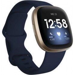 Ceas activity tracker Fitbit Versa 3, NFC, WiFi, Bluetooth, Albastru/Auriu