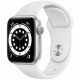 Smartwatch Apple Watch S6, Retina 1.57", Bratara Silicon 40mm, Carcasa Aluminiu, Rezistent la apa, Alb