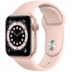 Smartwatch Apple Watch S6, Retina LTPO OLED 1.57inch, Bratara Silicon 40mm, Carcasa Aluminiu, Rezistent la apa, Roz