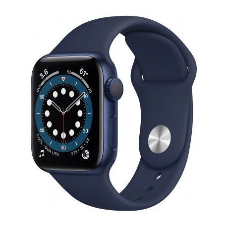 Smartwatch Apple Watch S6, 1.78", Bratara Silicon 44mm, Carcasa Aluminiu, Rezistent la apa, Albastru inchis